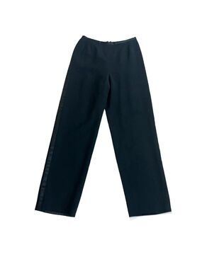 Peter Nygard black satin trim tuxedo dress pants fully lined Sz 8